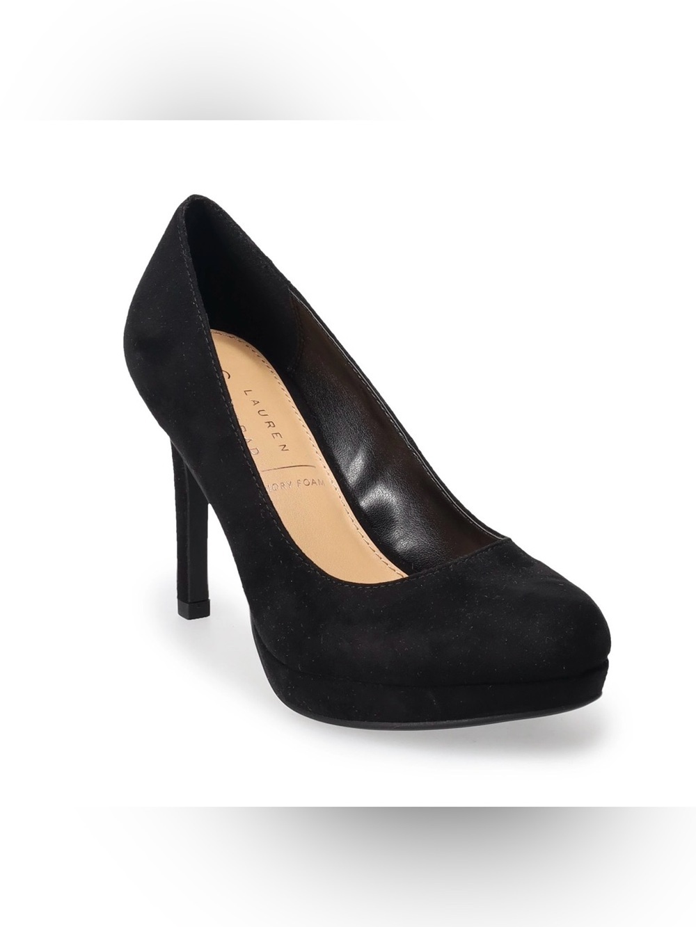 LC Lauren Conrad Black Faux Suede High Heel Pump Size 11